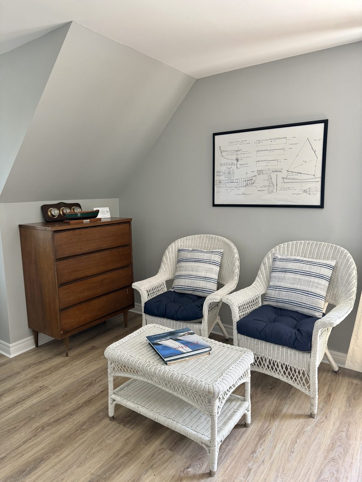 The Boatbuilder Room seating area at Ledge & Tide