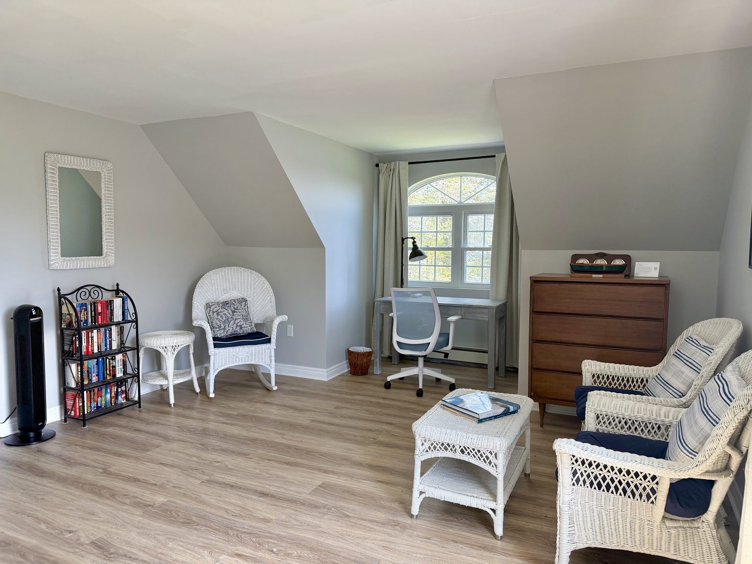 The Boatbuilder Room desk area at Ledge & Tide