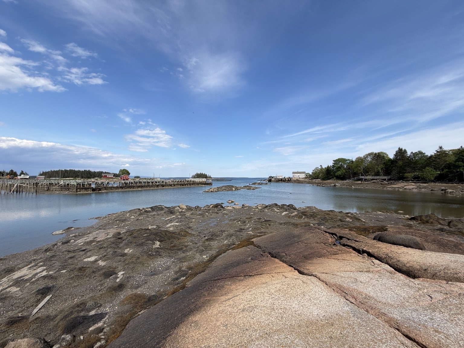 Low tide shoreline and water view at Ledge & Tide